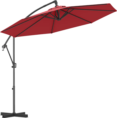 Costway 10' Offset Hanging Patio Cantilever Umbrella Infinite Tilt 743291856 New