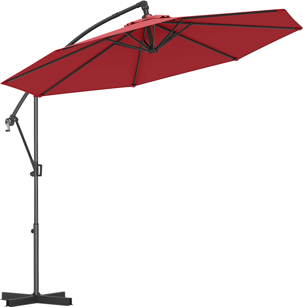 Costway 10' Offset Hanging Patio Cantilever Umbrella Infinite Tilt 743 – FactoryPure