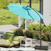 10 Feet Offset Umbrella with 8 Ribs Cantilever and Cross Base-Turquoise - Gallery View 1 of 10