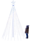 10 Feet Outdoor Christmas Tree Star String Lights create a cold white LED display with a star topper in a snowy yard.