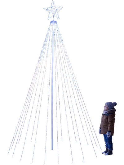 Costway 10' Outdoor Christmas Tree Star String Lights 78344436 New