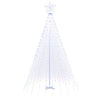 10 Feet Outdoor Christmas Tree Star String Lights with 20 light strings and 560 cold white LED lights, front view.