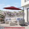 10 Feet Patio Cantilever Umbrella with Easy Tilt Adjustment-Wine - Gallery View 1 of 10