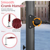 Smooth crank handle for the 10 feet patio cantilever umbrella in wine, ensuring easy opening and closing.
