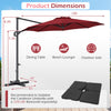 10 feet patio cantilever umbrella in wine color with adjustable tilt, featuring a sturdy metal frame for optimal shade.