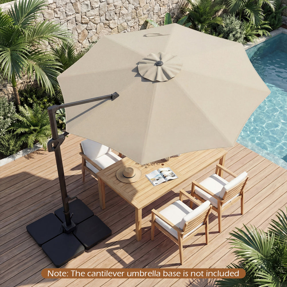 10 Feet Patio Cantilever Umbrella with Easy Tilt Adjustment-Beige - Gallery View 1 of 10