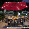10 Feet Patio Cantilever Umbrella with Solar LED Lights-Wine - Gallery View 1 of 11