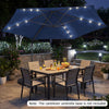 10 Feet Patio Cantilever Umbrella with Solar LED Lights-Navy - Gallery View 1 of 10
