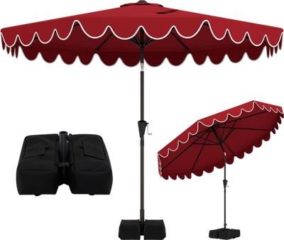 Costway 10' Patio Umbrella with Weighted Base & Sandbags 55569412 New
