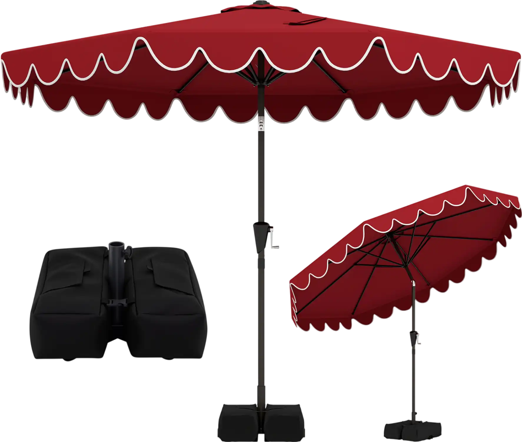Costway 10' Patio Umbrella w/ Weighted Base & Sandbags 55569412 New