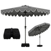 10 Feet Patio Umbrella with Weighted Base and Sandbags-Gray - Gallery View 1 of 1