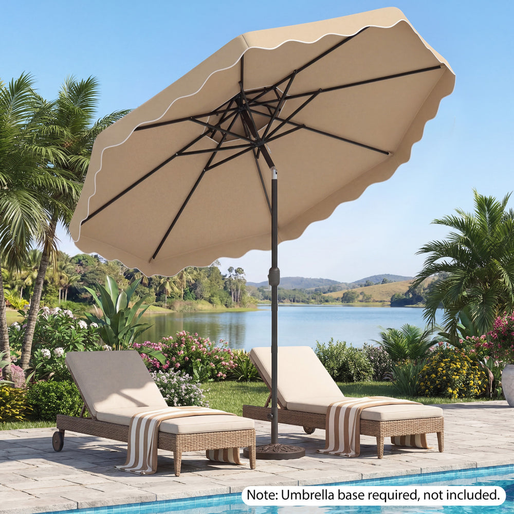 10 ft double vented patio umbrella PHI VILLA 10ft 3 Tier Auto-tilt Outdoor Assembly is easy and can be done without tools 10FT Cantilever Patio Umbrella with