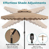 10 feet coffee patio umbrella with push-button tilt and crank handle for easy shade adjustments and elegant outdoor.
