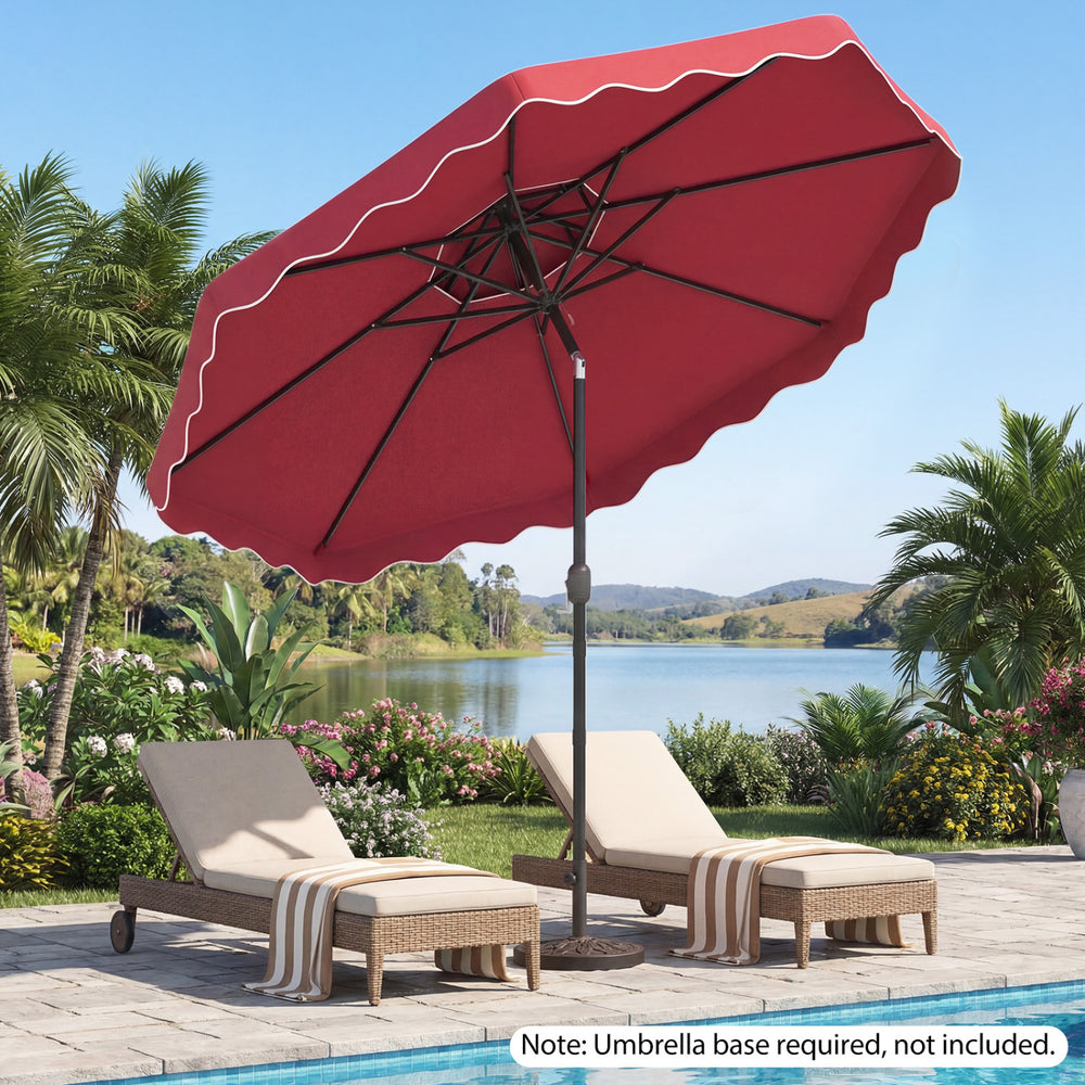 10 Feet Patio Umbrella with Push Button Tilt and Crank-Wine