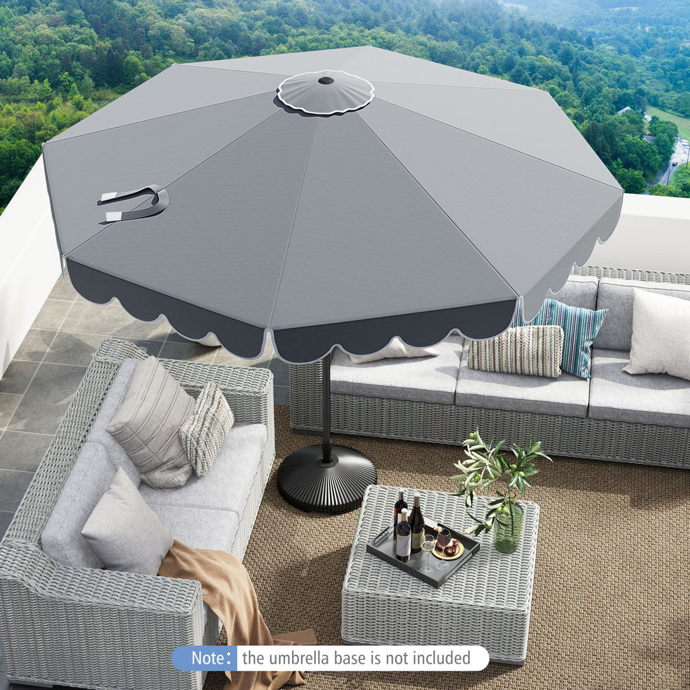 10 Feet Patio Umbrella with Push Button Tilt and Crank-Gray