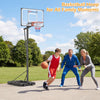 10 feet portable basketball hoop with adjustable height, premium PC backboard, perfect for family outdoor fun.
