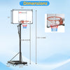 Portable basketball hoop with adjustable height from 5.58 to 10 ft, featuring a durable backboard and stable base.