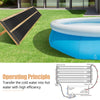 Solar swimming pool heating system showing a weatherproof design, made of PE for efficient heat absorption and.