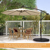 10 Feet Solar Offset Hanging Umbrella with 40 Lamp Beads and Solar Panel-Beige - Gallery View 1 of 11