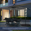 10 Feet Solar Offset Hanging Umbrella with 40 Lamp Beads and Solar Panel-Gray - Gallery View 1 of 11