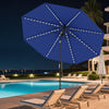 10 Feet Solar Patio Umbrella with 96 Multi-Colored Flowing LED Lights and Tilt Adjustment-Navy - Gallery View 1 of 11