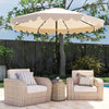 10 Feet Solar Patio Umbrella with 24 LED Lights-Beige - Gallery View 1 of 10