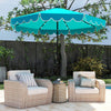 10 Feet Solar Patio Umbrella with 24 LED Lights-Turquoise - Gallery View 1 of 10