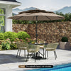 10 Feet Solar Patio Umbrella with 32 LED Lights 3-Tier Vented Top-Taupe - Gallery View 1 of 11