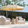 10 Feet Solar Patio Umbrella with 3-Tier Vented Top-Beige - Gallery View 1 of 10