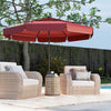 10 Feet Solar Patio Umbrella with 3-Tier Vented Top-Red - Gallery View 1 of 10