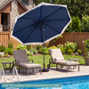 10 Feet Solar Patio Umbrella with 24 LED Lights for Yard-Navy - Gallery View 1 of 10