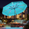 10 Feet Solar Patio Umbrella with Color-Changing LED Lights-Turquoise - Gallery View 1 of 10