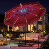 10 Feet Solar Patio Umbrella with Color-Changing LED Lights-Wine - Gallery View 1 of 10