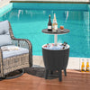 10 Gallon Cooler Bar Table Outdoor Coffee Table Ice Bucket with Telescopic Tabletop for Beer and Wine-Black - Gallery View 1 of 10