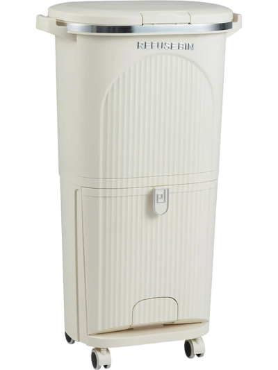 Costway 10 Gallon Kitchen Trash Can Double-Layer Lid 2 Removable Buckets 38289951 New