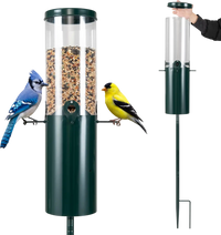 10 LBS Large Capacity Squirrel Proof Bird Feeder with Pole Mount and Baffle