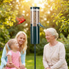 Large squirrel-proof bird feeder with pole mount, holding 10 lbs of seeds, ideal for attracting birds year-round.