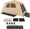 Large 10-person instant cabin camping tent with removable rainfly, featuring UPF30 protection and quick 60-second setup.