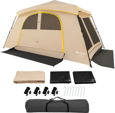 Costway 10 Person Instant Cabin Camping Tent with Rainfly 13' x 9' 75453575 New