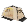Large 10-person instant cabin camping tent with rainfly, featuring versatile room design and excellent ventilation options.
