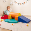 Colorful 10-piece foam climbing toy set for toddlers, featuring various shapes for imaginative play and motor skill.