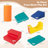 Colorful 10-piece foam climbing block set for toddlers, featuring various shapes, made of durable PU leather for safe.