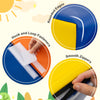 Close-up of rounded edges and smooth zippers on multicolor foam climbing blocks, featuring hook and loop fasteners for.