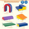 Colorful 10-piece foam climbing blocks set with various shapes and dimensions, perfect for toddlers' play and learning.
