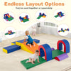 Colorful 10-piece foam climbing blocks set with soft PU leather, perfect for toddlers' play and learning activities.