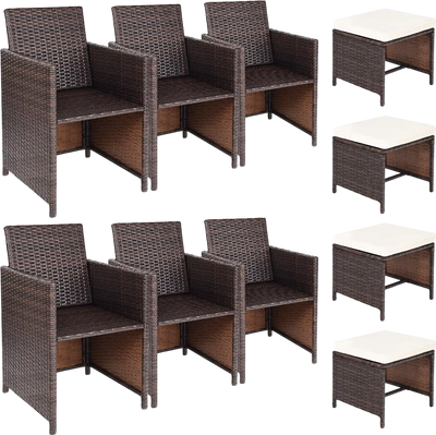 Costway 10-Pc Outdoor Patio Dining Set 48635921 New
