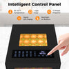 Intelligent control panel of the black 10 stainless steel trays dryer with digital LED display and 10 preset programs.