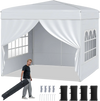 Pop up 10x10 ft canopy tent with 4 sidewalls, constructed of durable oxford cloth for outdoor events and sun protection.