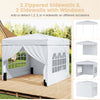 10x10 FT pop-up canopy tent with 2 zippered sidewalls and 2 windowed sidewalls, perfect for outdoor events and sun.