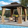 10x10 feet hardtop gazebo with waterproof curtains and netting, perfect for patio and backyard relaxation.
